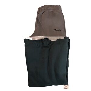 Comfrt Hoodie & Joggers Set Pine Green / Wolf Grey NWT Cozy Gift comfort
